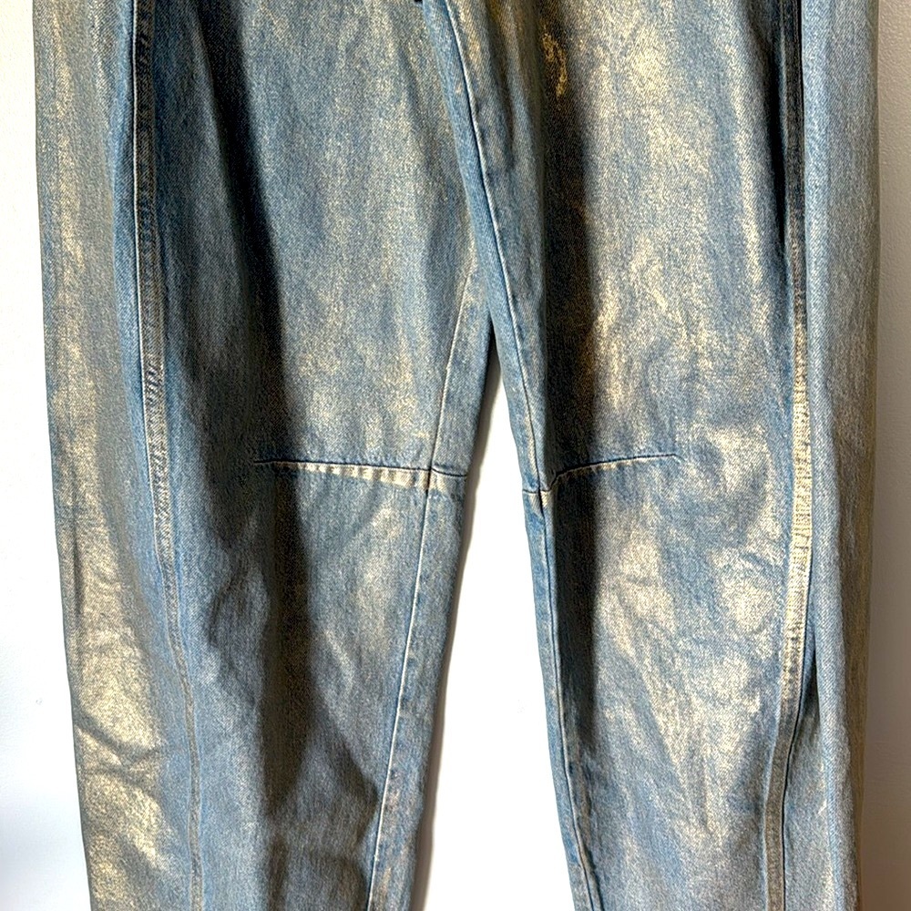 Universal Thread Blue and Gold Wide Leg Denim Five Buttons Closure Size 2 - Picture 4 of 11
